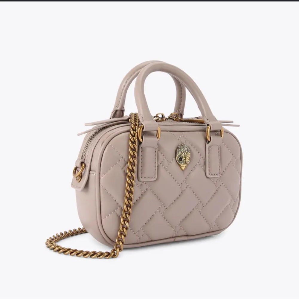 Kurt Geiger Cream and Gold Quilted Shoulder Bag